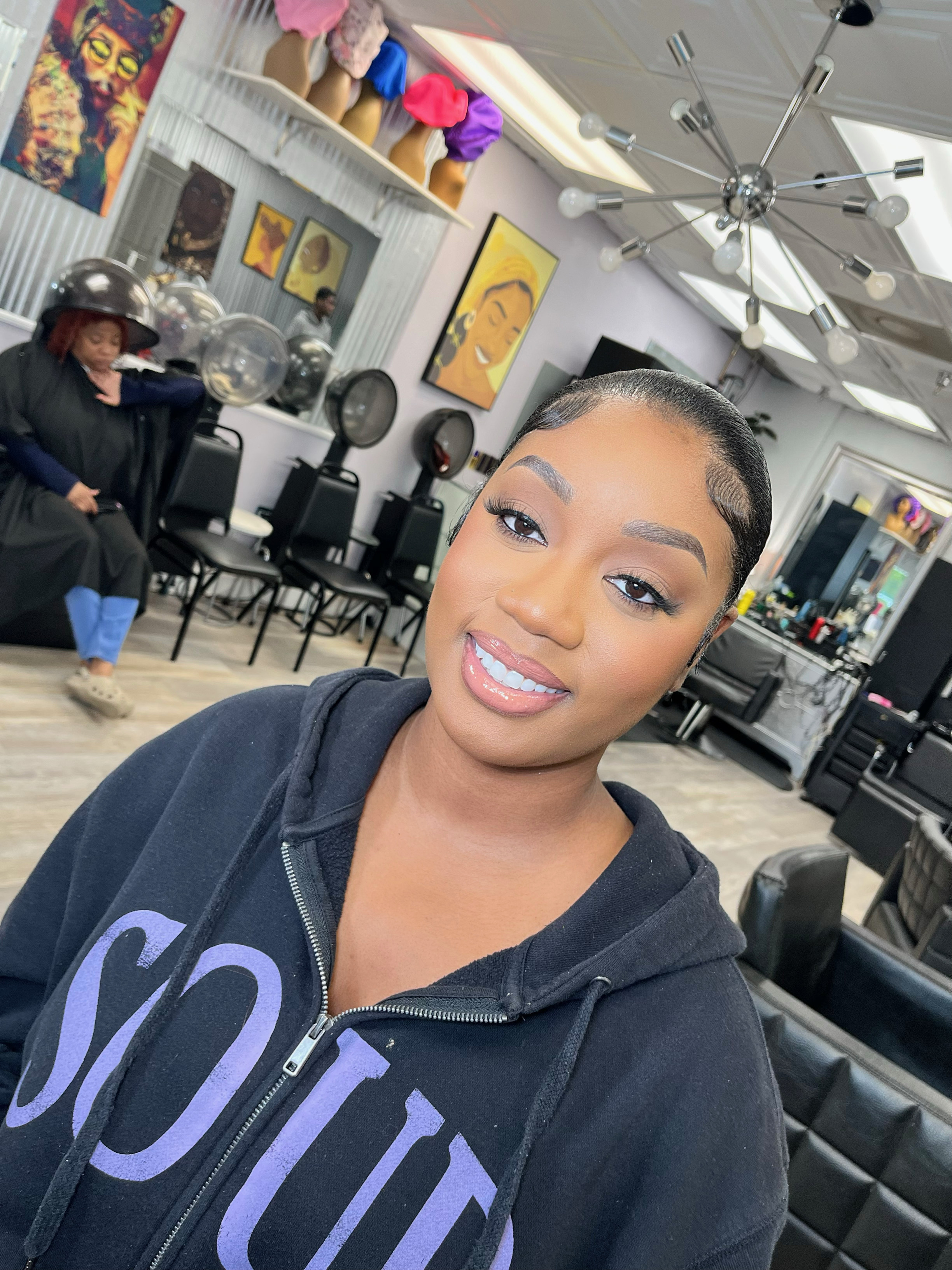 On-site makeup artistry — full glam look at Lovette Hair salon