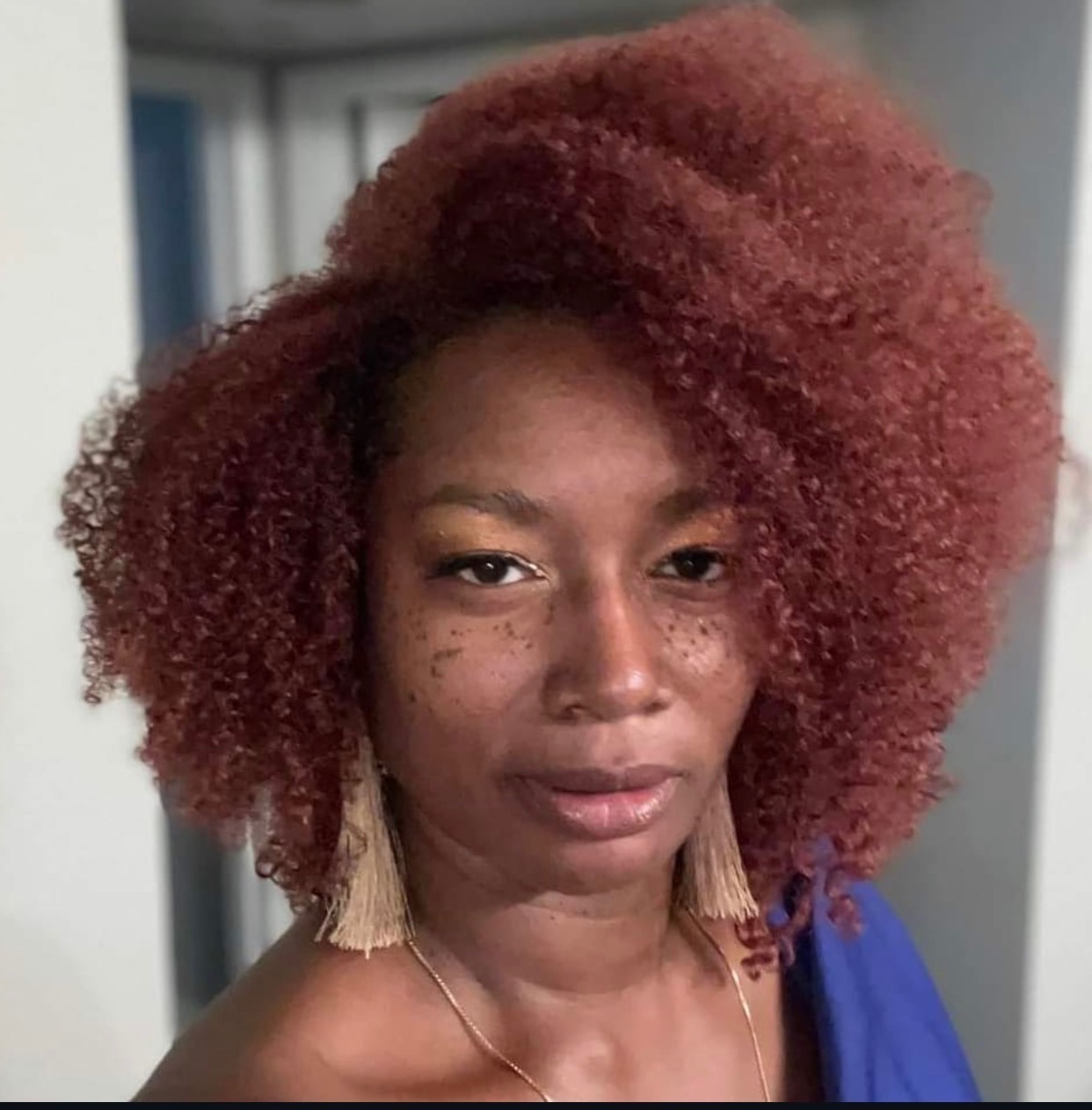 Finished natural hair look in the Maitland salon